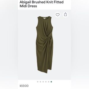 Nine Britton abigail midi olive green dress size medium